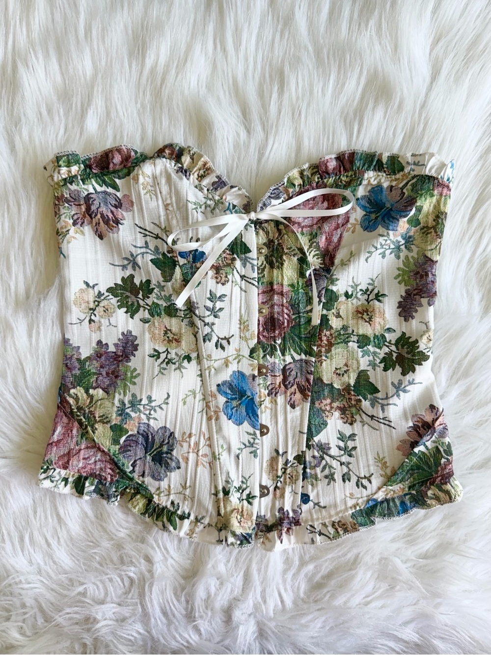 White floral corset top